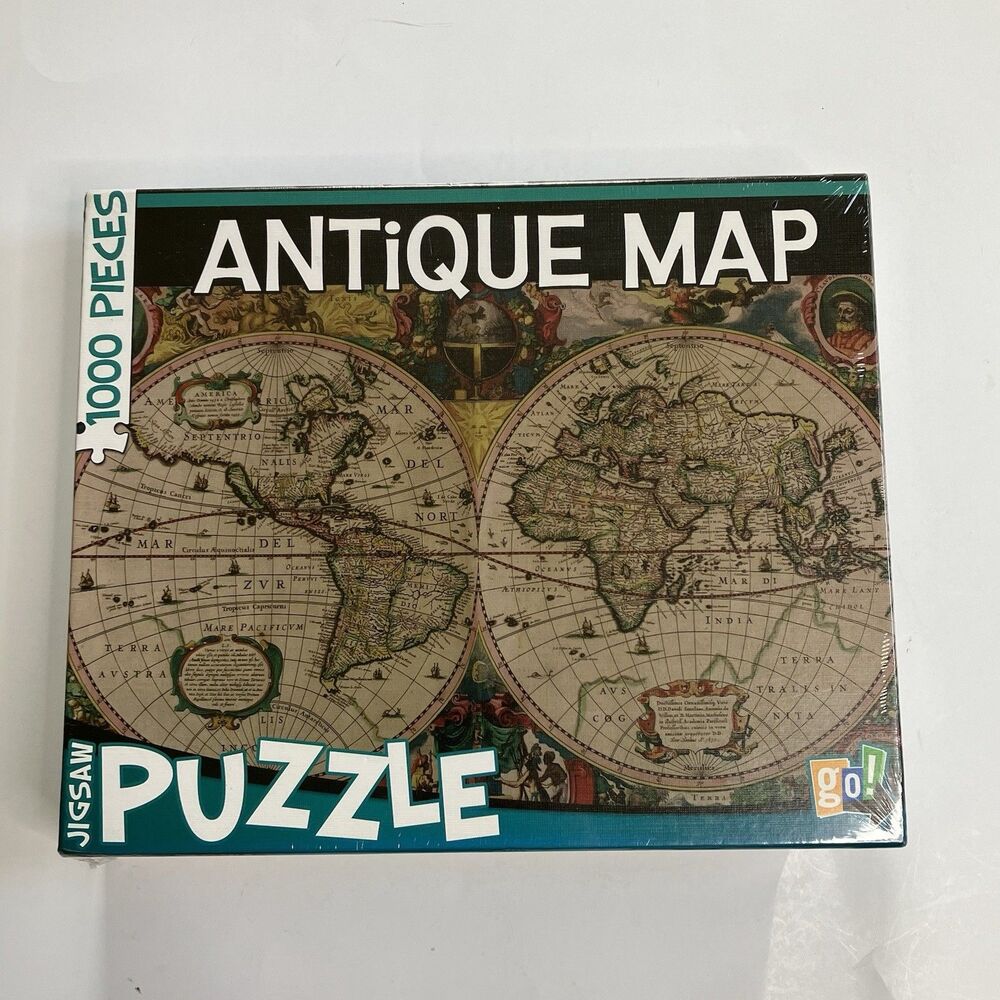 Go! Games Antique Map 1000-Piece Jigsaw Puzzle 29"x19" Factory Brand New Sealed